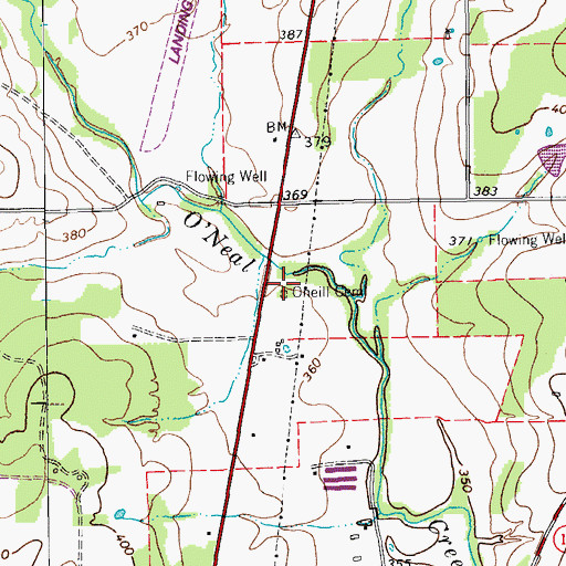 Topographic Map of Oneill Cemetery, TX