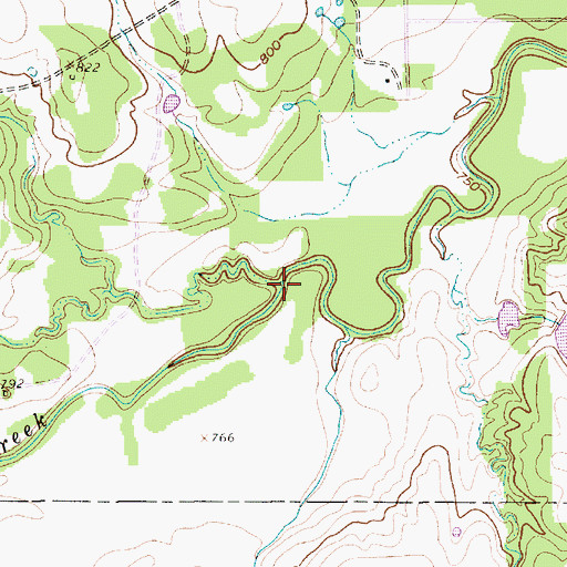 Topographic Map of Onion Branch, TX