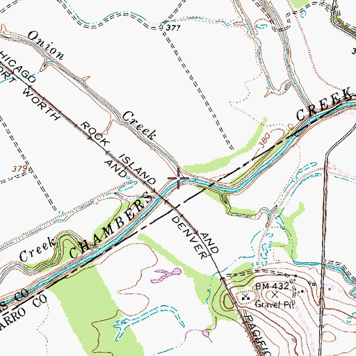Topographic Map of Onion Creek, TX