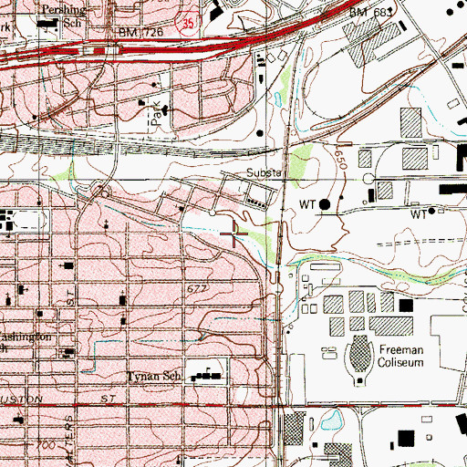 Topographic Map of Onslow Park, TX