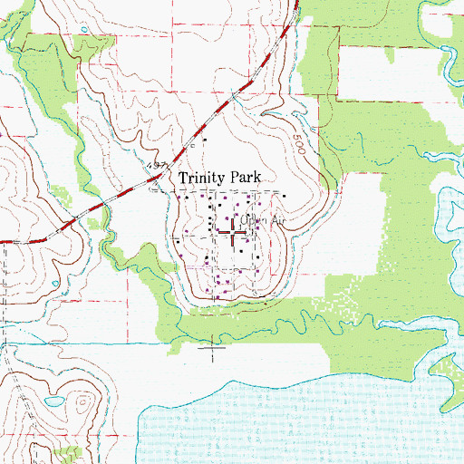 Topographic Map of Open Air Church, TX