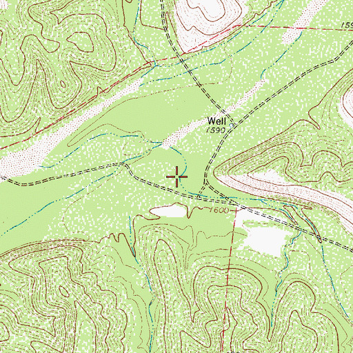 Topographic Map of Open Hollow, TX
