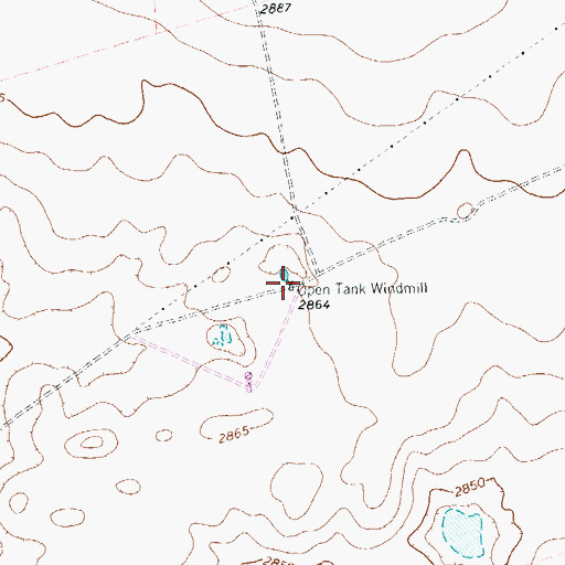 Topographic Map of Open Tank Windmill, TX