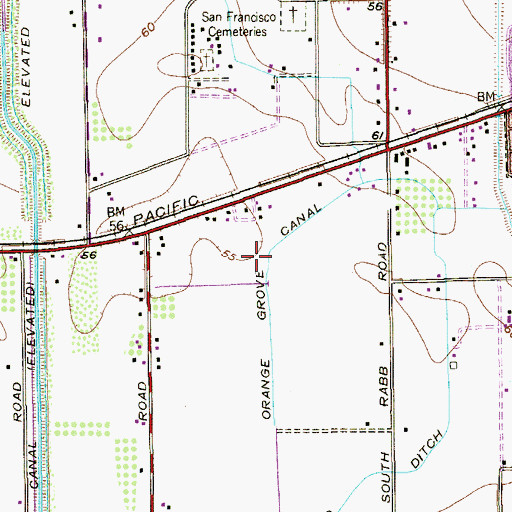Topographic Map of Orange Grove Canal, TX