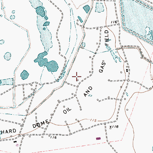 Topographic Map of Orchard Dome Oil and Gas Field, TX