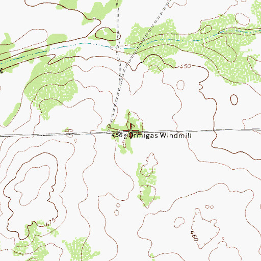 Topographic Map of Ormigas Windmill, TX