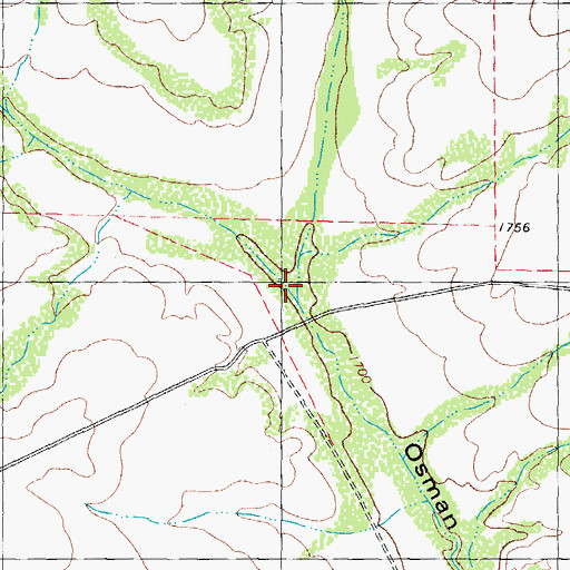 Topographic Map of Osman Draw, TX