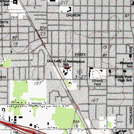Topographic Map of Our Lady of Assumption School, TX