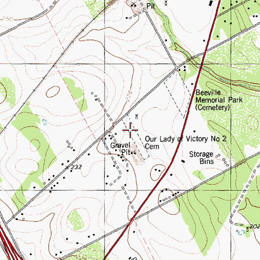 Topographic Map of Our Lady of Victory Number 2 Cemetery, TX
