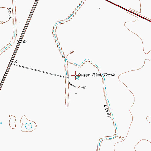 Topographic Map of Outer Rim Tank, TX