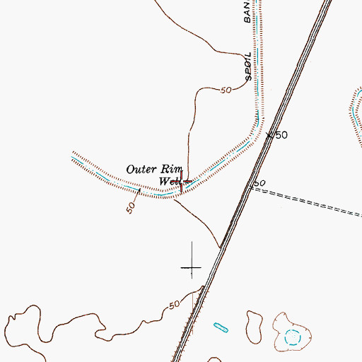Topographic Map of Outer Rim Well, TX