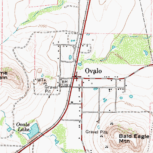 Topographic Map of Ovalo, TX