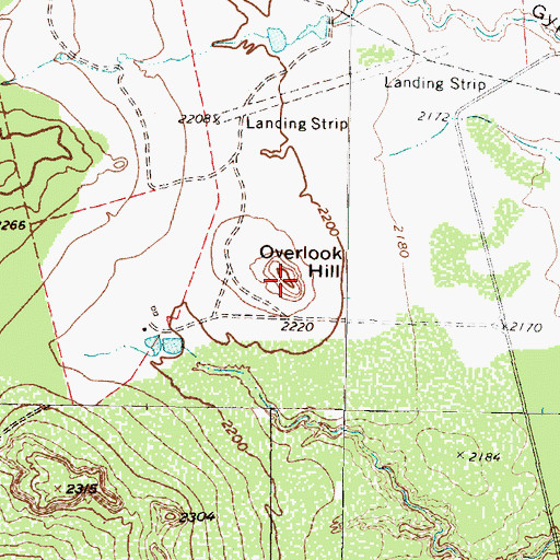 Topographic Map of Overlook Hill, TX