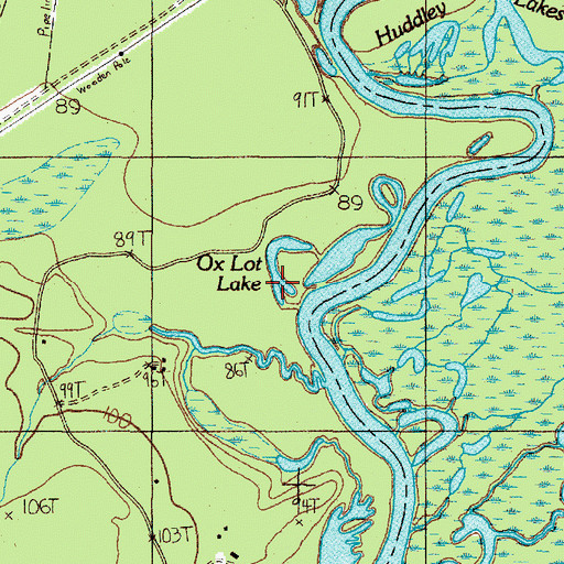 Topographic Map of Overton Lake, TX