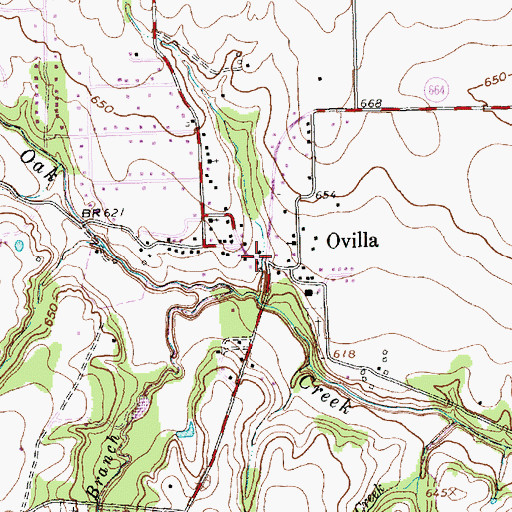 Topographic Map of Ovilla, TX