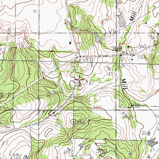 Topographic Map of Owen Cemetery, TX