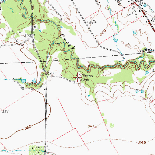Topographic Map of Owens Cemetery, TX