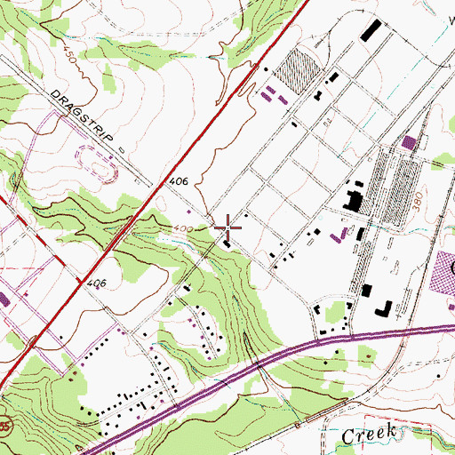 Topographic Map of Owentown, TX