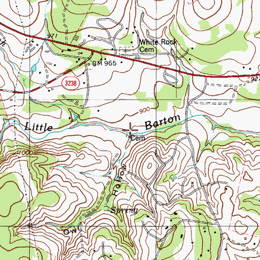 Topographic Map of Owl Hollow, TX