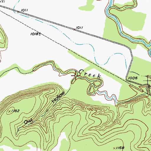 Topographic Map of Owl Hollow, TX