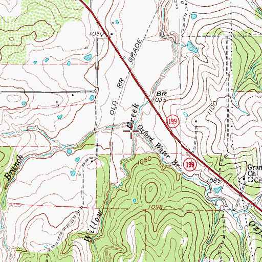 Topographic Map of Oxford Water Branch, TX