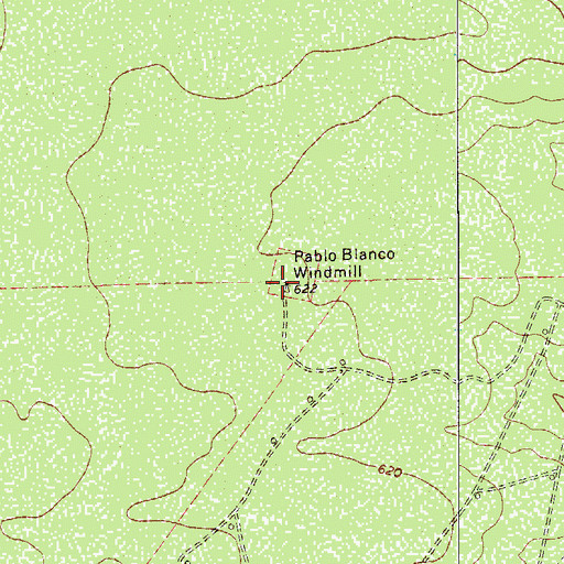 Topographic Map of Pablo Blanco Windmill, TX
