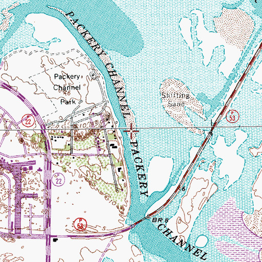 Topographic Map of Packery Channel, TX