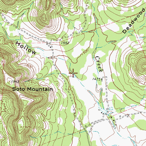 Topographic Map of Padgett Hollow, TX