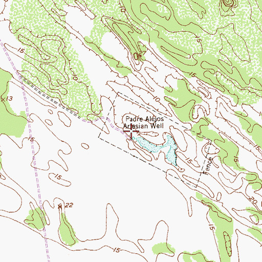 Topographic Map of Padre Alejos Artesian Well, TX