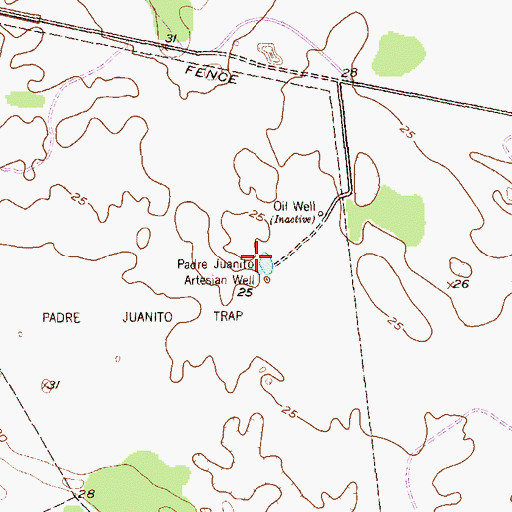 Topographic Map of Padre Juanito Artesian Well, TX