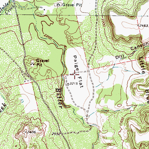 Topographic Map of Paige Flat, TX