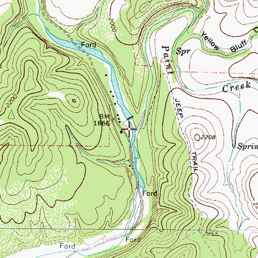 Topographic Map of Paint Creek, TX