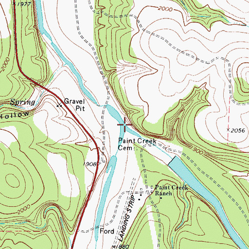 Topographic Map of Paint Creek, TX