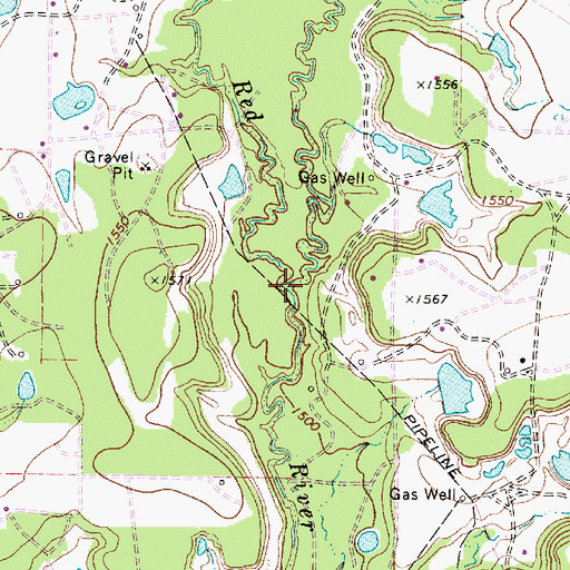 Topographic Map of Paint Creek, TX