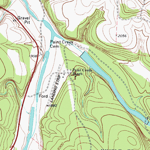 Topographic Map of Paint Creek Ranch, TX