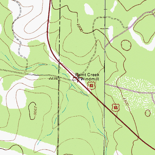 Topographic Map of Paint Creek Windmill, TX
