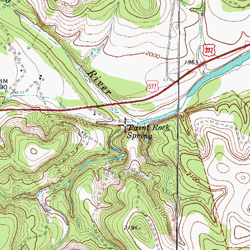 Topographic Map of Paint Rock Spring, TX