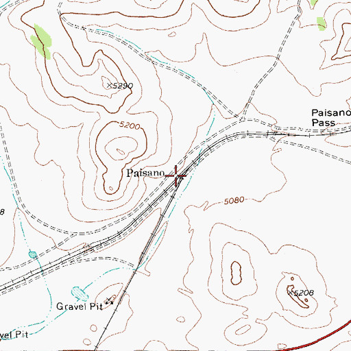 Topographic Map of Paisano, TX
