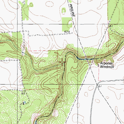 Topographic Map of Paisano Creek, TX