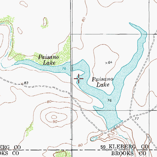 Topographic Map of Paisano Lake, TX