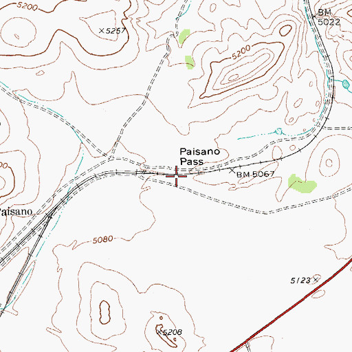 Topographic Map of Paisano Pass, TX