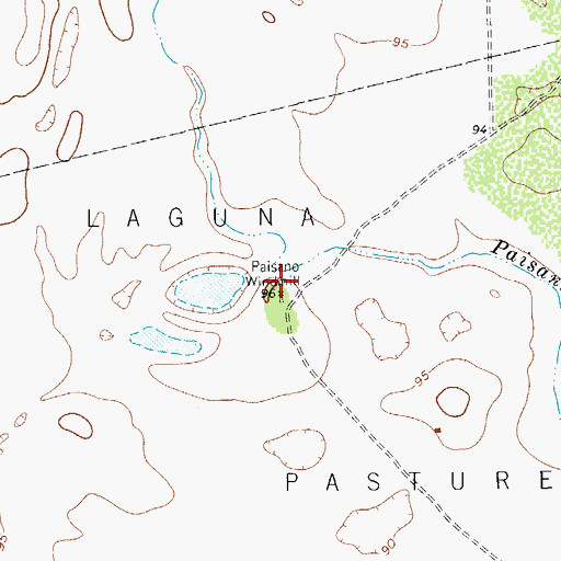Topographic Map of Paisano Windmill, TX