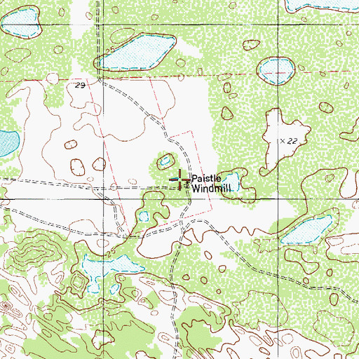 Topographic Map of Paistle Windmill, TX