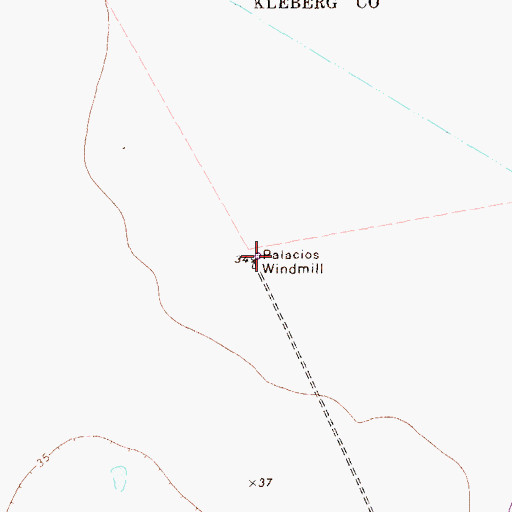 Topographic Map of Palacios Windmill, TX