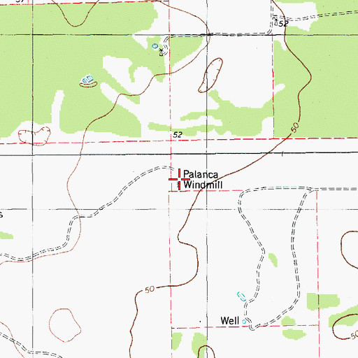 Topographic Map of Palanca Windmill, TX