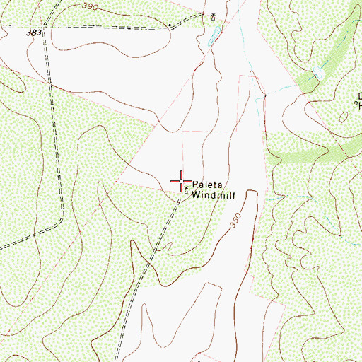 Topographic Map of Paleta Windmill, TX