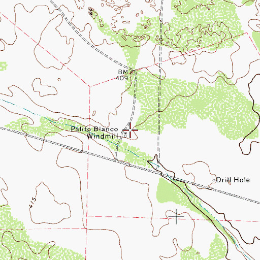 Topographic Map of Palito Blanco Windmill, TX
