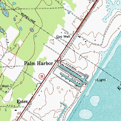 Topographic Map of Palm Harbor, TX