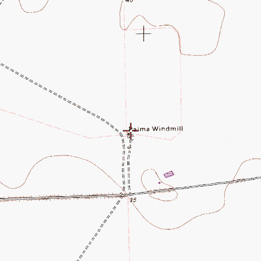 Topographic Map of Palma Windmill, TX