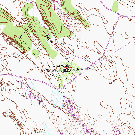 Topographic Map of Palmital Well South Windmill, TX